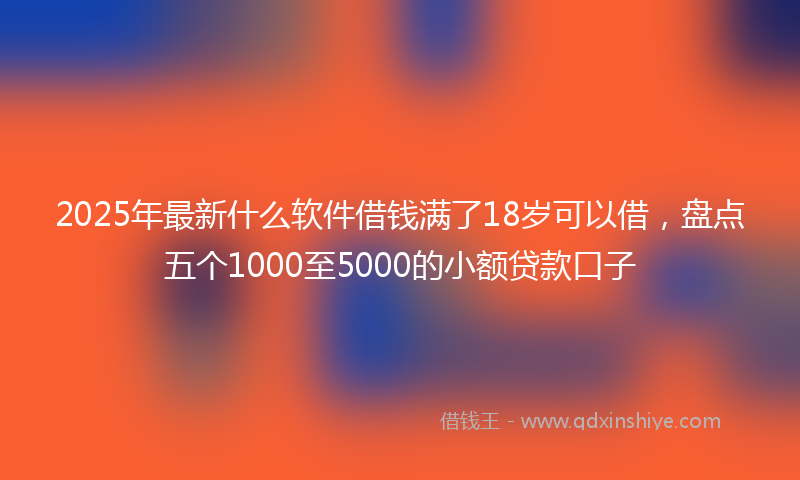 2025年最新什么软件借钱满了18岁可以借，盘点五个1000至5000的小额贷款口子