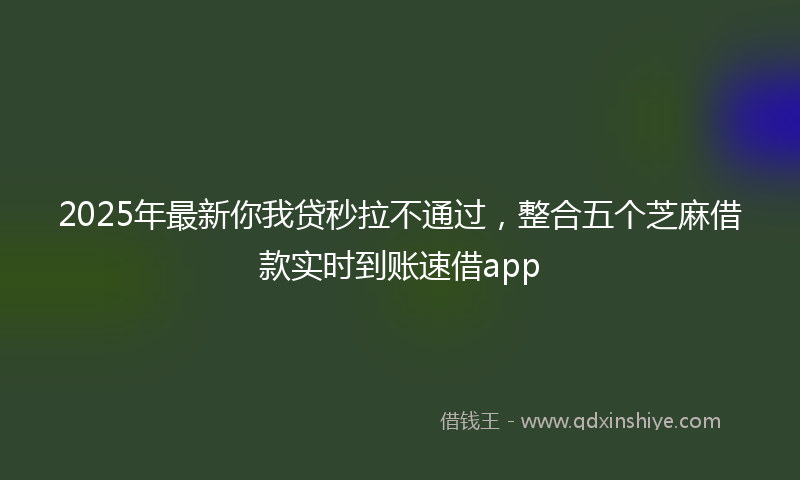 2025年最新你我贷秒拉不通过，整合五个芝麻借款实时到账速借app