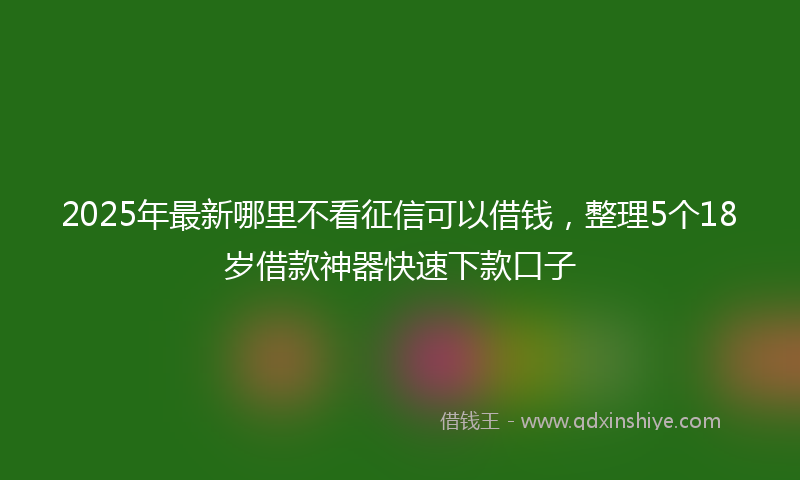 2025年最新哪里不看征信可以借钱，整理5个18岁借款神器快速下款口子