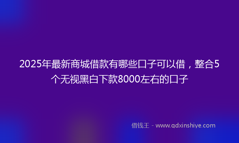 2025年最新商城借款有哪些口子可以借，整合5个无视黑白下款8000左右的口子
