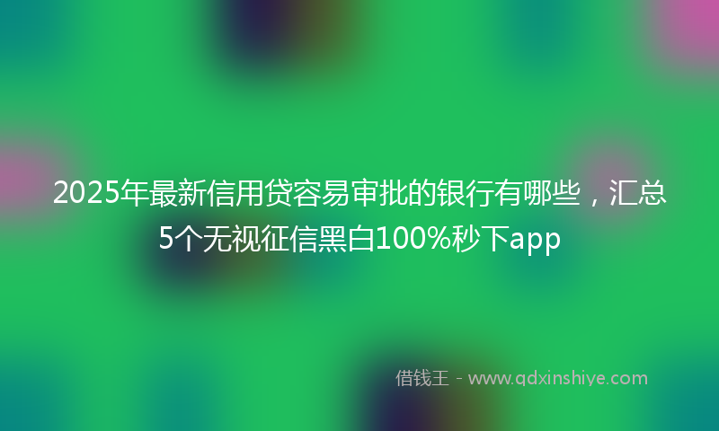 2025年最新信用贷容易审批的银行有哪些，汇总5个无视征信黑白100%秒下app