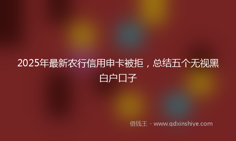 2025年最新农行信用申卡被拒，总结五个无视黑白户口子