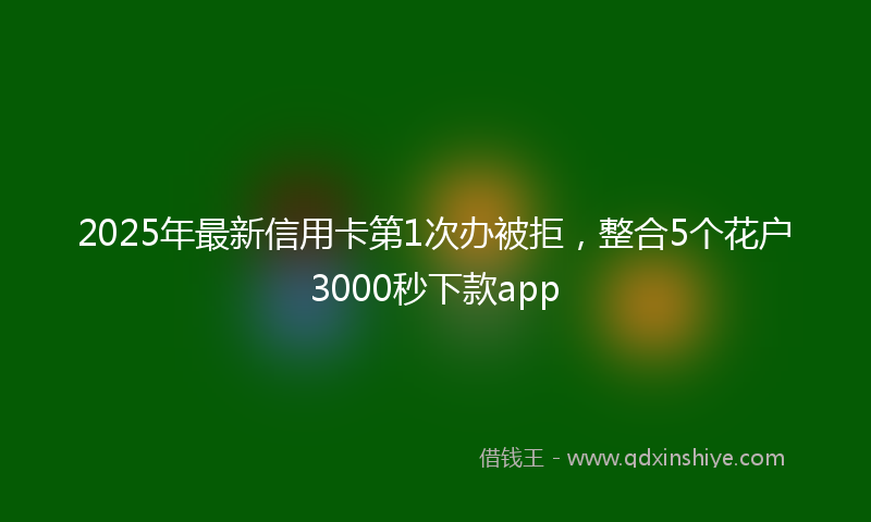 2025年最新信用卡第1次办被拒，整合5个花户3000秒下款app
