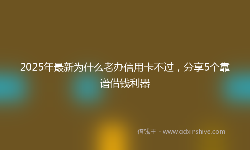 2025年最新为什么老办信用卡不过，分享5个靠谱借钱利器