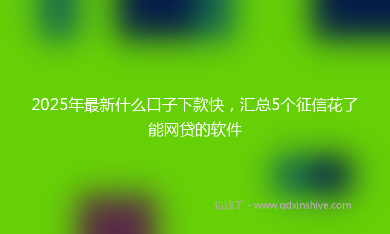 2025年最新什么口子下款快，汇总5个征信花了能网贷的软件
