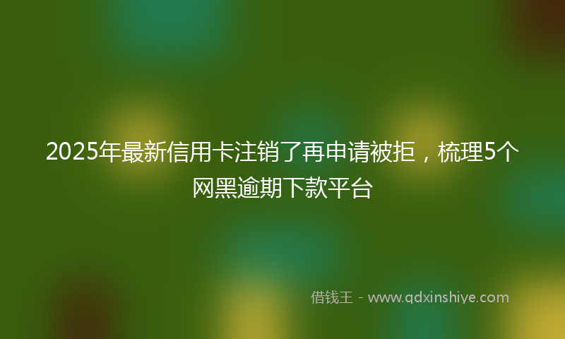 2025年最新信用卡注销了再申请被拒，梳理5个网黑逾期下款平台