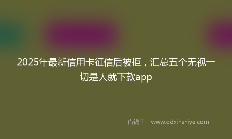 2025年最新信用卡征信后被拒，汇总五个无视一切是人就下款app