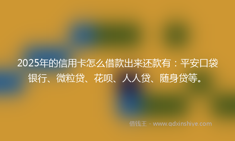 2025年的信用卡怎么借款出来还款有：平安口袋银行、微粒贷、花呗、人人贷、随身贷等。