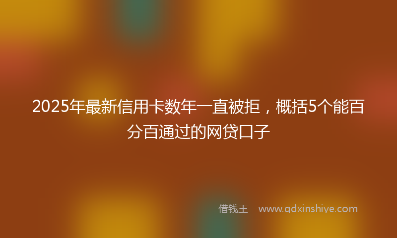 2025年最新信用卡数年一直被拒，概括5个能百分百通过的网贷口子