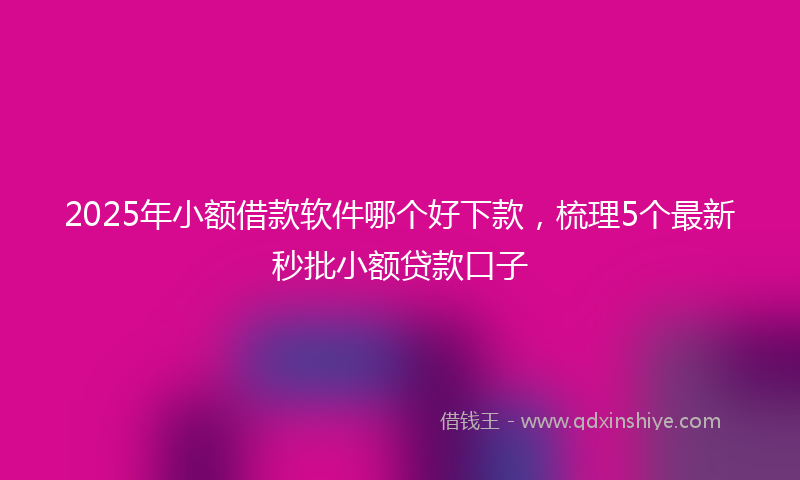 2025年小额借款软件哪个好下款，梳理5个最新秒批小额贷款口子