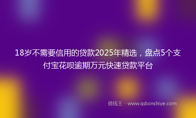 18岁不需要信用的贷款2025年精选，盘点5个支付宝花呗逾期万元快速贷款平台