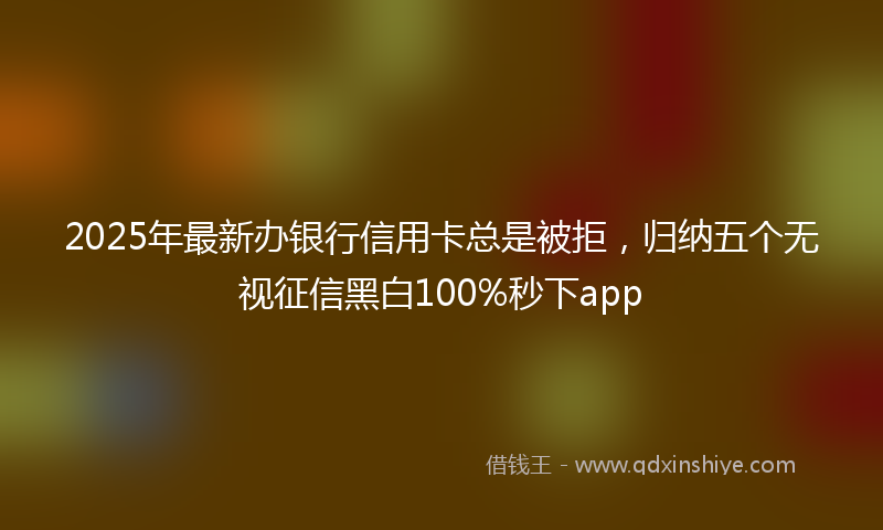 2025年最新办银行信用卡总是被拒，归纳五个无视征信黑白100%秒下app