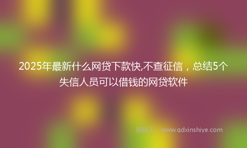 2025年最新什么网贷下款快,不查征信，总结5个失信人员可以借钱的网贷软件