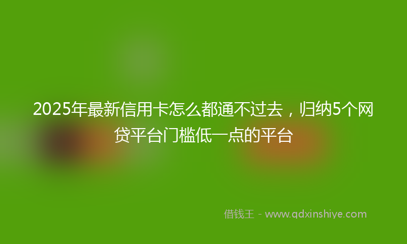 2025年最新信用卡怎么都通不过去，归纳5个网贷平台门槛低一点的平台