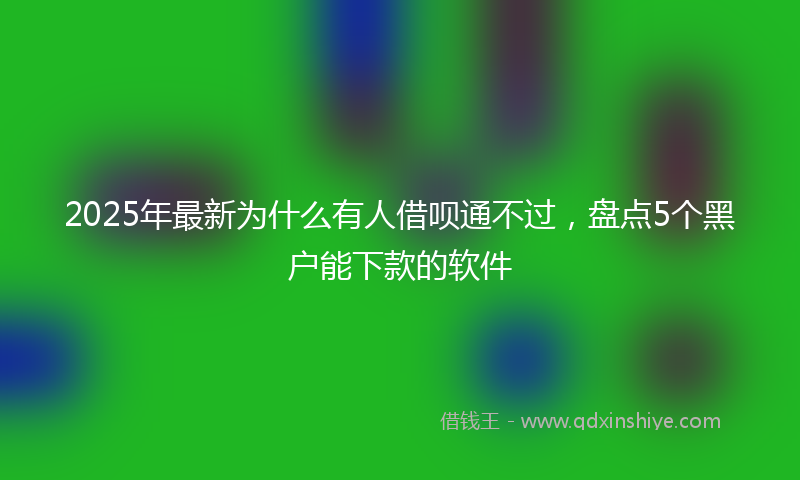 2025年最新为什么有人借呗通不过，盘点5个黑户能下款的软件