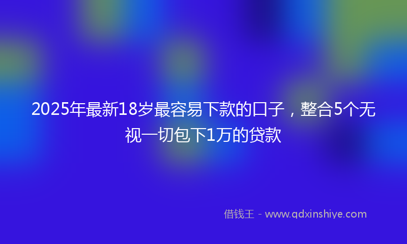 2025年最新18岁最容易下款的口子，整合5个无视一切包下1万的贷款