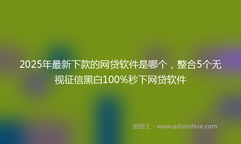 2025年最新下款的网贷软件是哪个，整合5个无视征信黑白100%秒下网贷软件