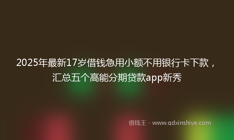 2025年最新17岁借钱急用小额不用银行卡下款，汇总五个高能分期贷款app新秀