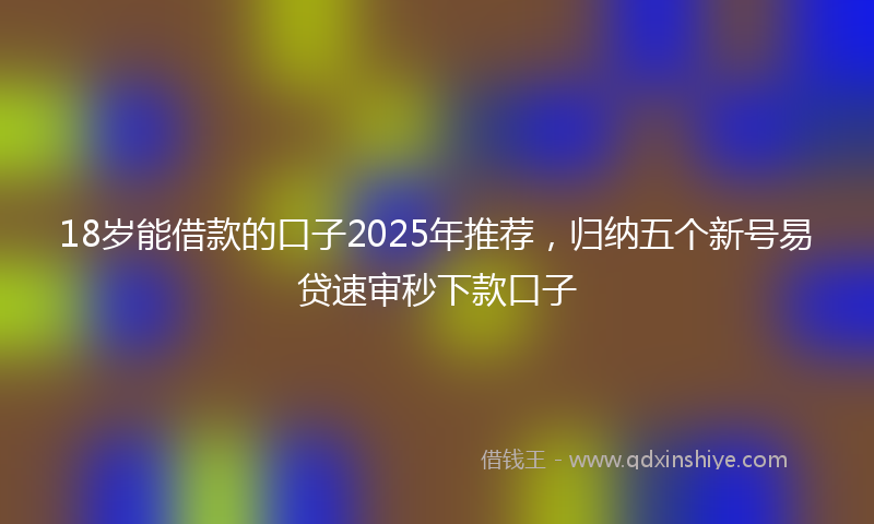 18岁能借款的口子2025年推荐，归纳五个新号易贷速审秒下款口子