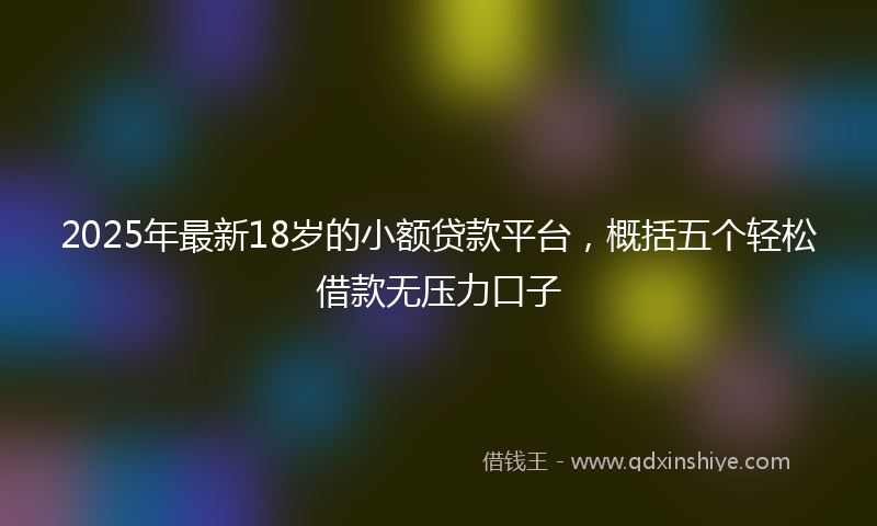 2025年最新18岁的小额贷款平台，概括五个轻松借款无压力口子