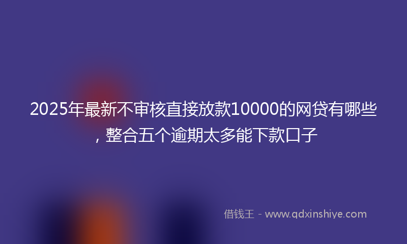 2025年最新不审核直接放款10000的网贷有哪些，整合五个逾期太多能下款口子