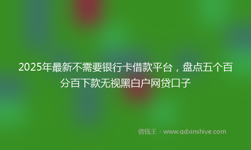 2025年最新不需要银行卡借款平台，盘点五个百分百下款无视黑白户网贷口子