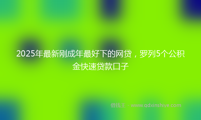 2025年最新刚成年最好下的网贷，罗列5个公积金快速贷款口子