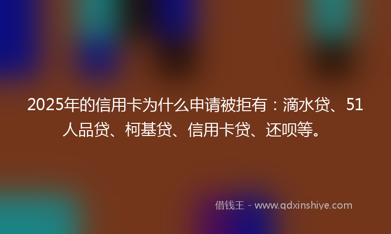 2025年的信用卡为什么申请被拒有：滴水贷、51人品贷、柯基贷、信用卡贷、还呗等。