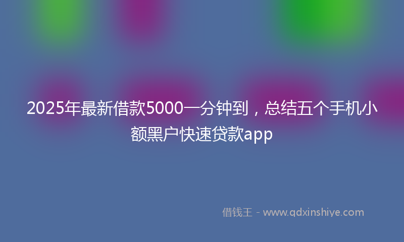2025年最新借款5000一分钟到，总结五个手机小额黑户快速贷款app