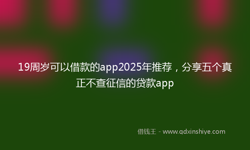 19周岁可以借款的app2025年推荐，分享五个真正不查征信的贷款app