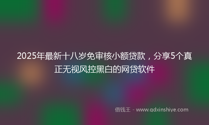 2025年最新十八岁免审核小额贷款，分享5个真正无视风控黑白的网贷软件