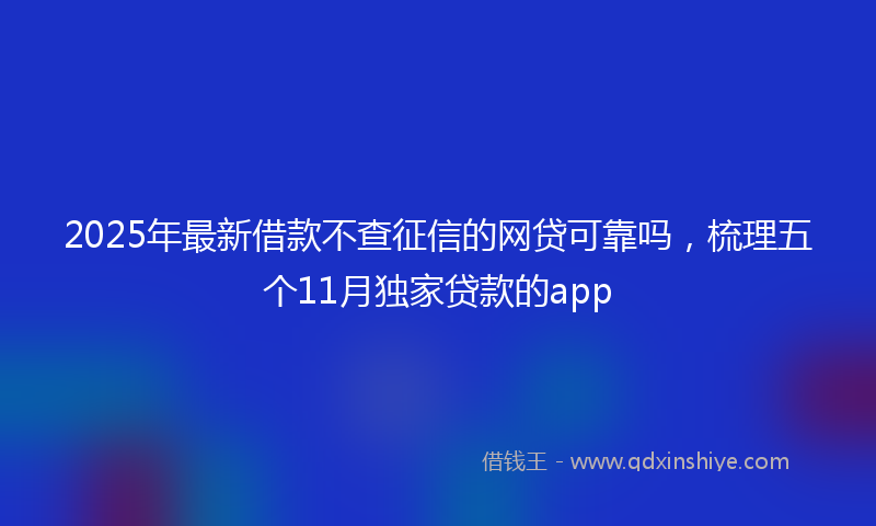 2025年最新借款不查征信的网贷可靠吗，梳理五个11月独家贷款的app