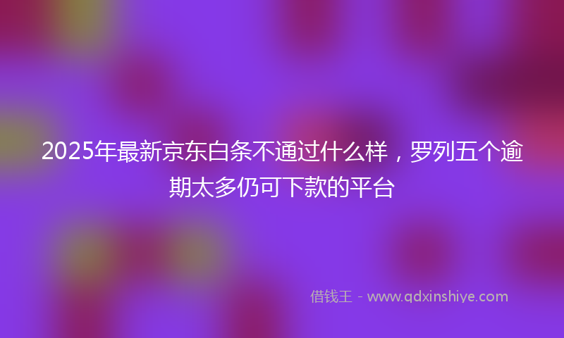 2025年最新京东白条不通过什么样，罗列五个逾期太多仍可下款的平台