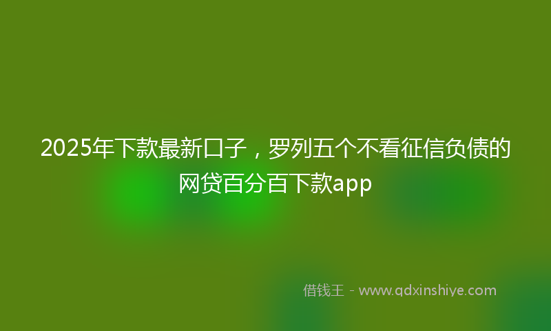 2025年下款最新口子，罗列五个不看征信负债的网贷百分百下款app
