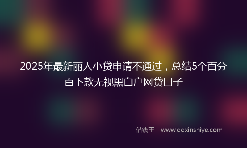 2025年最新丽人小贷申请不通过，总结5个百分百下款无视黑白户网贷口子