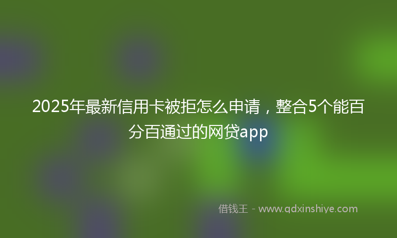 2025年最新信用卡被拒怎么申请，整合5个能百分百通过的网贷app