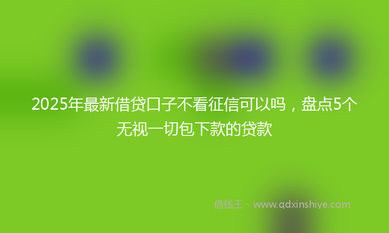 2025年最新借贷口子不看征信可以吗，盘点5个无视一切包下款的贷款