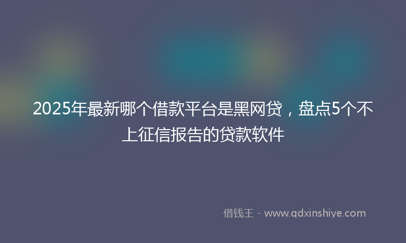 2025年最新哪个借款平台是黑网贷，盘点5个不上征信报告的贷款软件