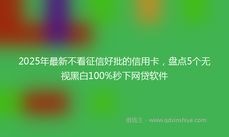 2025年最新不看征信好批的信用卡，盘点5个无视黑白100%秒下网贷软件