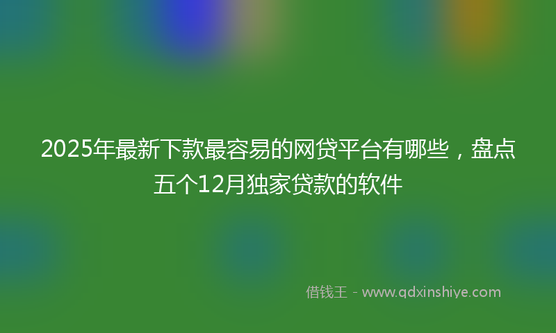 2025年最新下款最容易的网贷平台有哪些，盘点五个12月独家贷款的软件