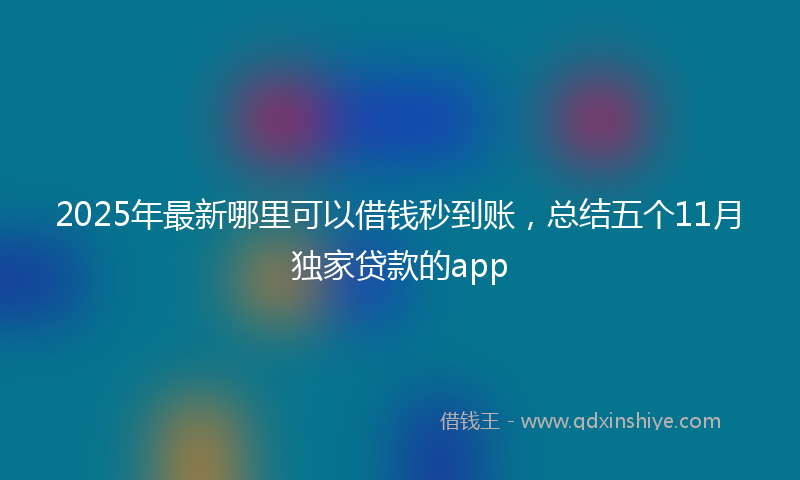2025年最新哪里可以借钱秒到账，总结五个11月独家贷款的app
