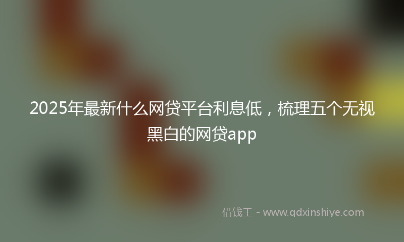 2025年最新什么网贷平台利息低，梳理五个无视黑白的网贷app