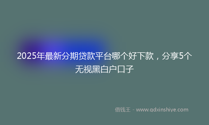 2025年最新分期贷款平台哪个好下款，分享5个无视黑白户口子