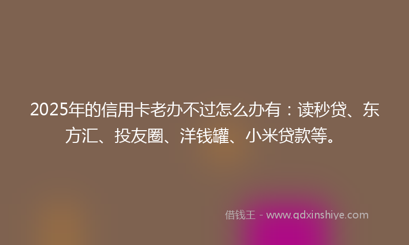 2025年的信用卡老办不过怎么办有：读秒贷、东方汇、投友圈、洋钱罐、小米贷款等。