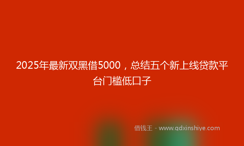 2025年最新双黑借5000，总结五个新上线贷款平台门槛低口子