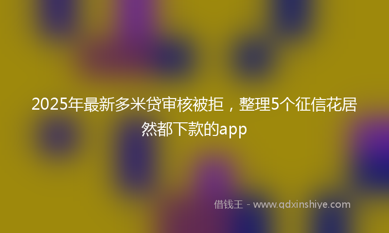 2025年最新多米贷审核被拒，整理5个征信花居然都下款的app