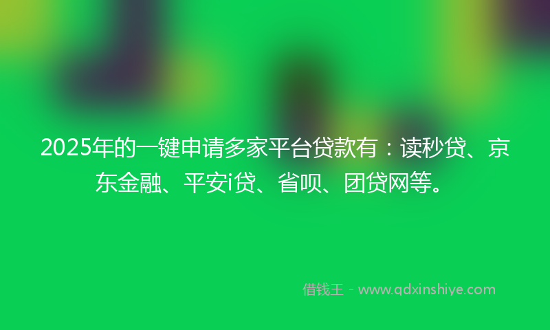 2025年的一键申请多家平台贷款有：读秒贷、京东金融、平安i贷、省呗、团贷网等。