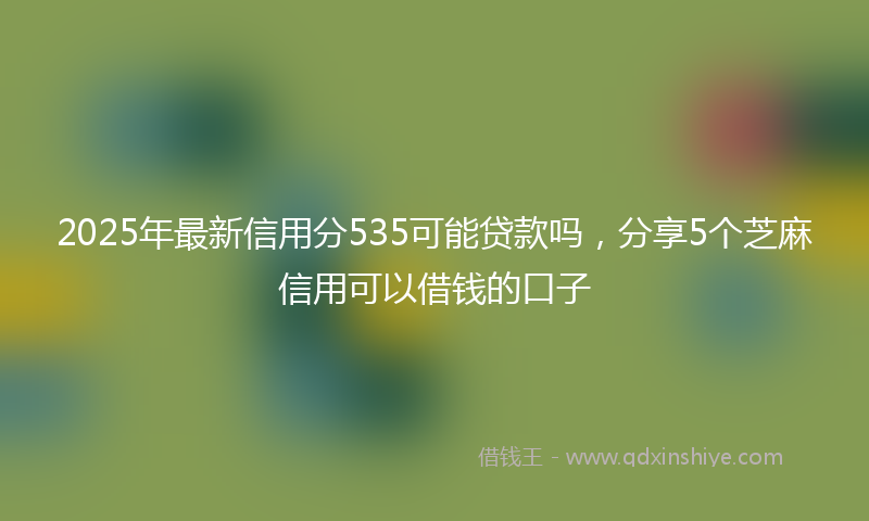 2025年最新信用分535可能贷款吗，分享5个芝麻信用可以借钱的口子