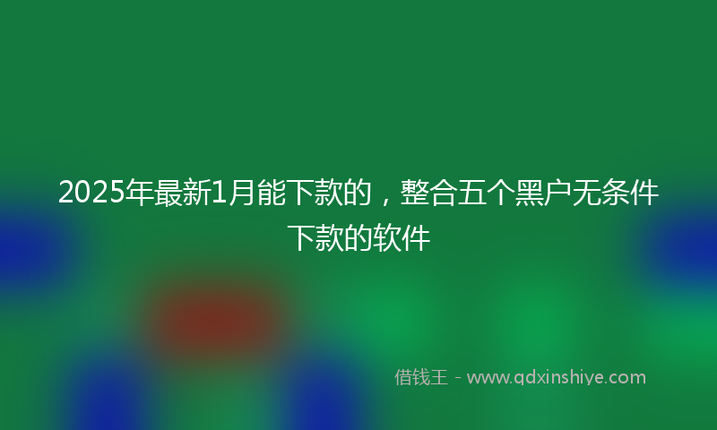 2025年最新1月能下款的，整合五个黑户无条件下款的软件