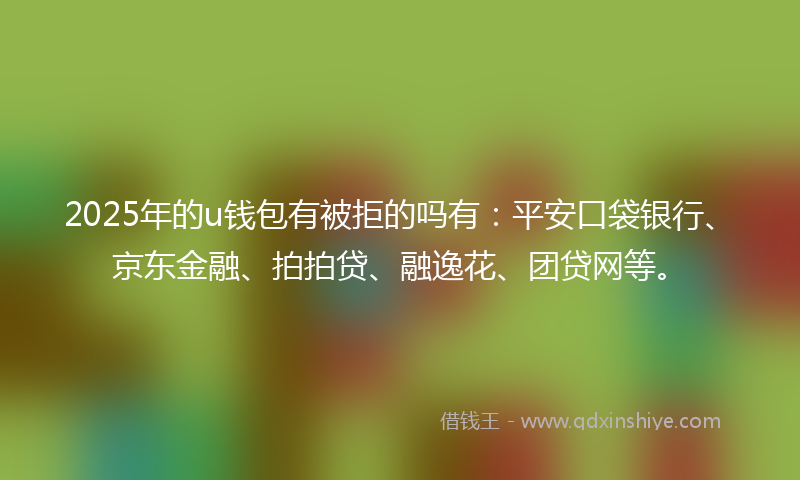 2025年的u钱包有被拒的吗有：平安口袋银行、京东金融、拍拍贷、融逸花、团贷网等。